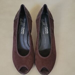 Donald J. Pliner Women's Dark Brown Peep Toe Heels